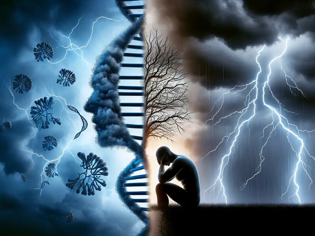 Illustration of genetic and environmental factors contributing to clinical depression | Care Plus New Jersey
