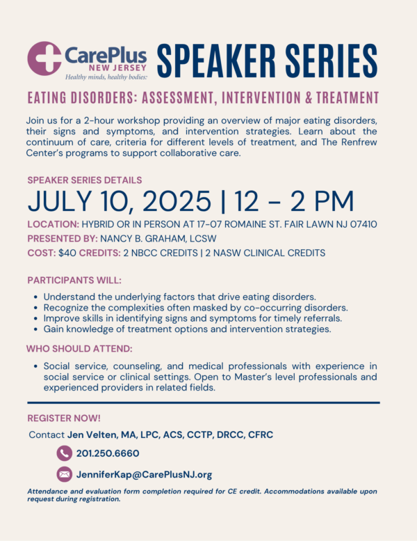Speaker Series Eating Disorders
