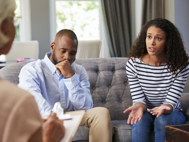 Young couple having marriage counselling